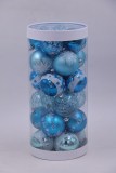 Christmas Ball Ornaments Arrival Plastic New for Xmas and Home Decoration 6cm Light Blue+lake Blue SY XMAS Round PVC Box 20ctns