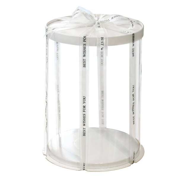 Round Shape 4inch 6inch 8inch PVC Folding Plastic Clear Cake Boxes Transparent Cake Box