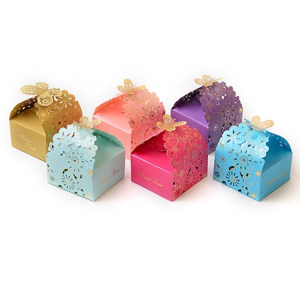 Unique Design Laser Cut Party WeddingTable Decorations Favor Ribbon Candy Boxes Gift Box