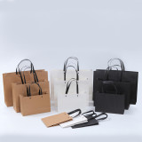 Custom kraft paper bag solid color shopping bags clothing bags
