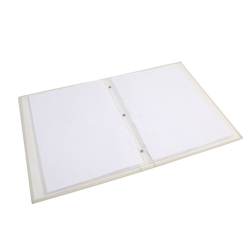 Hot Sale a4 Logo Printed Paper School Supplies File Folder 3 Hole Pocket Transparent Sheets With Clip