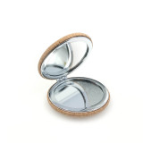 Professional 2021 New Private Pocket Small Cork Makeup Mirror Custom Compact Mirror