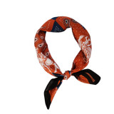 Women's small retro printed elephant cashew color matching decoration bag satin silk square scarf