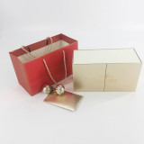 Luxury fashion Christmas style full design gold and red drawer design scented candle box with bag