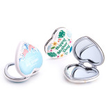 Mini heart Shaped Cheap Small Compact Makeup Pocket Mirror For Makeup