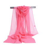 High Quality Chiffon Scarf Women Silk Scarves Chiffon Thin Shawls And Wraps Pure Color Hijab Stoles