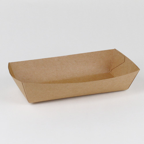 22oz Custom Logo Printed Paper Food Tray Kraft boat box paper container