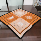 Women's small retro printed elephant cashew color matching decoration bag satin silk square scarf