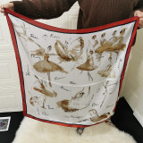 Custom Japanese Korean Sweet Scarves Ballet Dancers Breast Wrapping Pleated Square Silk Scarf