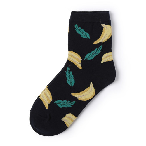Leaf design cute cotton fashion funny woman  custom Leisure  wholesale  happy socks