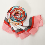 130*130cm New Twill Silk Scarf Design Bandana Chain Printing Scarf Women Shawls Luxury Brand Women Wraps Silk Scarves