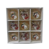 Gold plastic Christmas ball ,9 packed in one white box