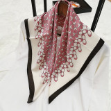 Spring and summer simple circle point small satin silk printed square scarf female occupation matching