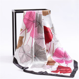 Women new color matching wave dot stewardess professional wear decoration small square silk scarf printing