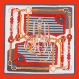 130*130cm New Twill Silk Scarf Design Bandana Chain Printing Scarf Women Shawls Luxury Brand Women Wraps Silk Scarves