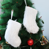 Christmas Gift Bag Decoration Medium-Sized High-End White Plush Christmas Tree Pendant Socks