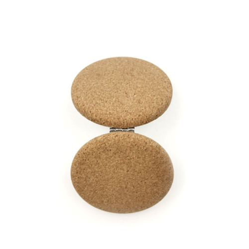 Professional 2021 New Private Pocket Small Cork Makeup Mirror Custom Compact Mirror