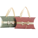 Custom wedding candy paper box gift packaging lace pillow paper box with handle