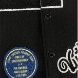 OEM custom patches chenille embroidery  virgin wool genuine leather sleeves baseball letterman varsity jacket for men