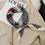 Custom spring women geometric printed small mass customization silk satin square scarf