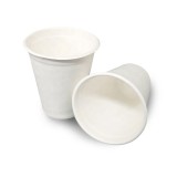 Custom printed 8OZ compostable bagasse cups take away disposable sugarcane coffee cup eco biodegradable juice cup (can with lid)