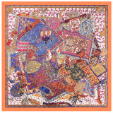Fashion elegance ethnic style silk shawl totem yurt big vintage muslim square scarf