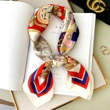 Spring And Autumn Lady Luxury Travel Shawl New Style Printed Large Square Beach Silk Head Scarf