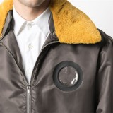 OEM custom logo wool high quality contrast collar bomber flight varsity jacket for men