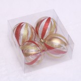 Xmas Plastic Ball Tree Hanging Ornament with Hand Painted
