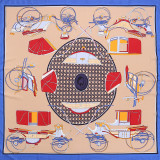 2021 Fall Winter New Silk Scarf Women America Carriage Pattern Twill Silk 130cm Shawl Scarf