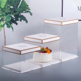 High Quality PET Clear Cake Box With Bowknot Ribbon Transparent PVC Tall Cake Box