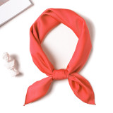 New silk hand feeling square scarf custom pure color fashion wild decoration small scarf stewardess professional silk scarf