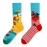 New Creative Personality Men and Women Couple Trendy Socks Fashion Cartoon Trend In Tube Cotton Socks Trendy Brand Men's Socks