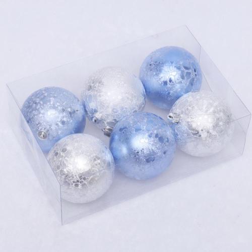 8cm ice blue color painted christmas ball for tree decoration