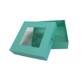 Custom Logo Rigid Hard  Cardboard Lid And Base  Box with Window