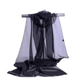 High Quality Chiffon Scarf Women Silk Scarves Chiffon Thin Shawls And Wraps Pure Color Hijab Stoles