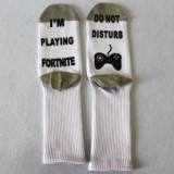 Amazon Wish Hot Sale Three-Dimensional Letter Offset Printing Game Short Or Tube Socks