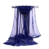 High Quality Chiffon Scarf Women Silk Scarves Chiffon Thin Shawls And Wraps Pure Color Hijab Stoles