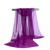 High Quality Chiffon Scarf Women Silk Scarves Chiffon Thin Shawls And Wraps Pure Color Hijab Stoles