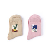 High Quality Pinting Design   New  Cute Cotton Oem Gift Fashion Funny Woman  Happy Socks