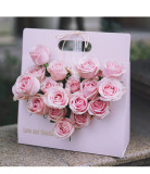 New Style Shopping Bag Packaging Flower With Heart Clear Window Birthday Party Carry Bags Wholesale