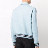 OEM custom casual windbreaker print varsity college logo embroidered bomber jacket for men