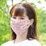 Wholesale Chiffon Mesh Thin Summer Women Mouth Maskes Washable Breathable Resuable Floral Printed Face Maskes Windproof