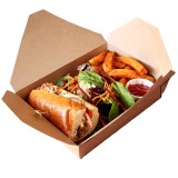 45 oz Fast Food Biodegradable  box Original Color Kraft paper container food takeaway box