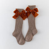 Spring And Autumn New Style Velvet With Bow-Yarn Girls Stockings Delicate Cotton Sense Girls Stockings Wool Children Socks