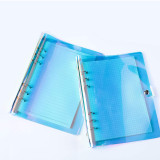 High Quality Of Clear Glitter Pvc Button With 6-Ring  Binder Cover