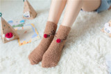 2021 Cartoon Socks Coral Fleece Socks For The Elderly Christmas Socks Elk In Tube Floor Warm Christmas