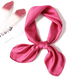 New silk hand feeling square scarf custom pure color fashion wild decoration small scarf stewardess professional silk scarf
