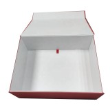 Custom Luxury Fancy Textured Paper Rigid Cardboard Clothing Packaging Foldable Red Magnetic Gift Boxes