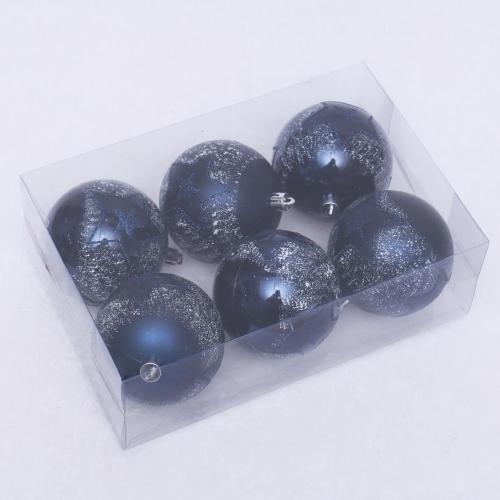 8cm dark blue painted christmas  plastic ball for Hanging tree decoration